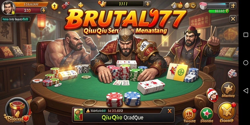 Gameplay seru QiuQiu di BRUTAL77 dengan grafis memukau.