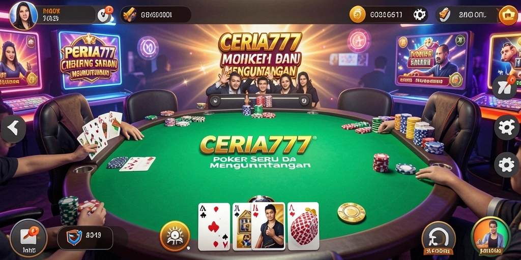 Tampilan gameplay Poker yang menarik dan interaktif di CERIA777.