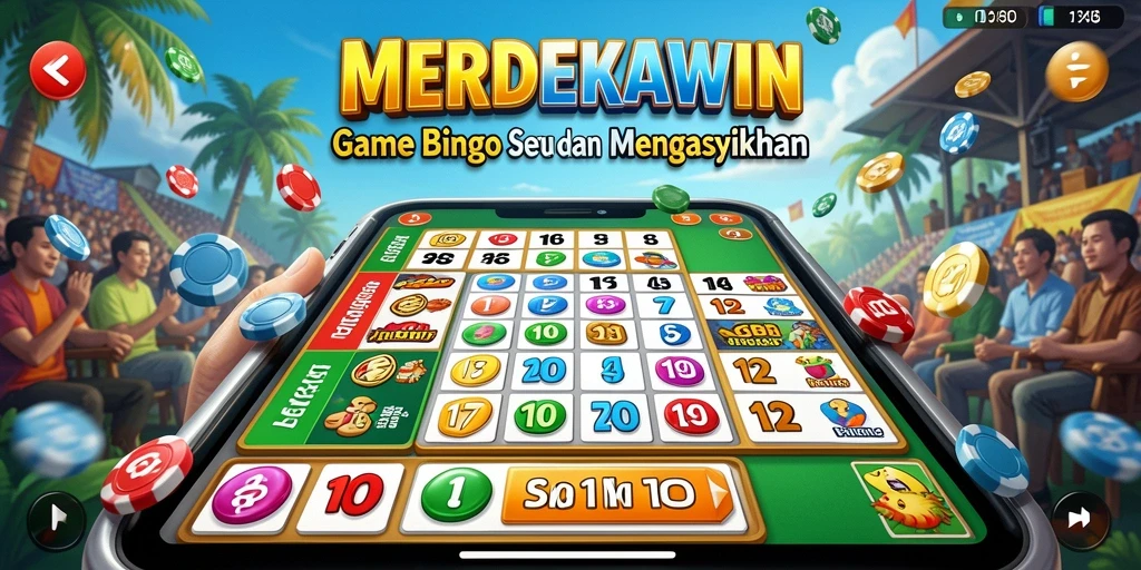 Tampilan gameplay seru MERDEKAWIN dengan suasana Bingo yang menegangkan.