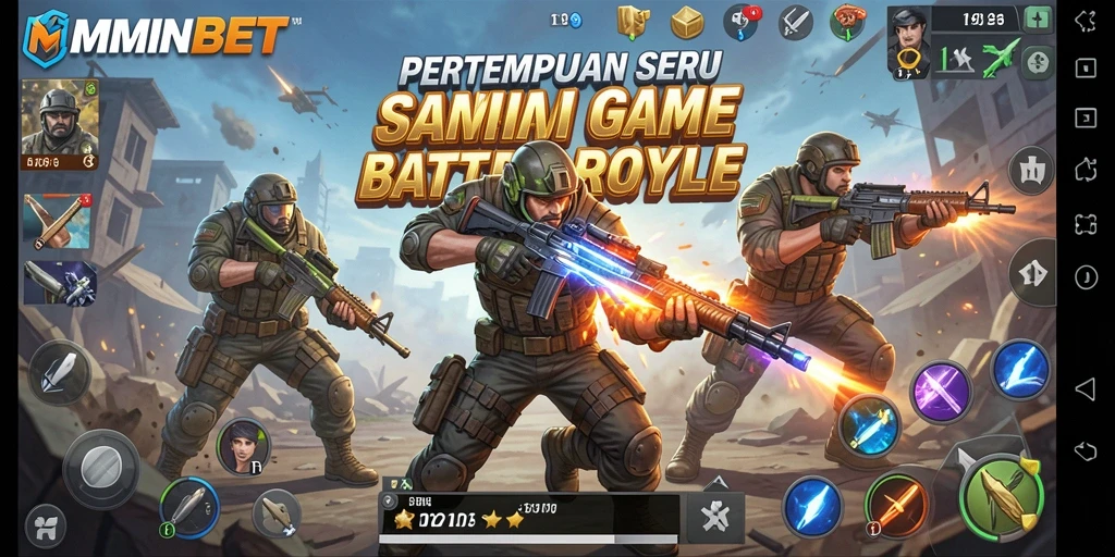 Screenshot MIMINBET menampilkan aksi seru di pertarungan Battle Royale.