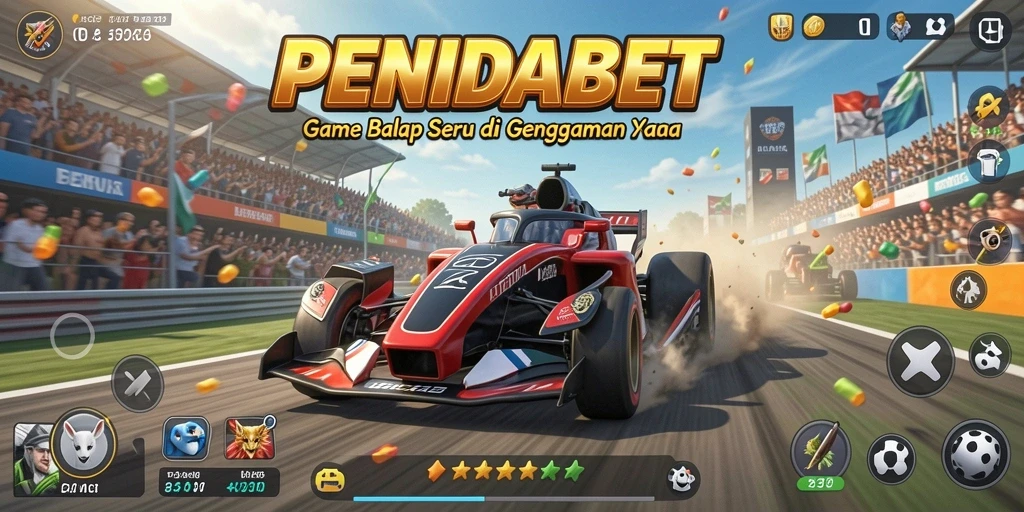 Tampilan gameplay Racing yang menegangkan dan grafis memukau di PENIDABET.
