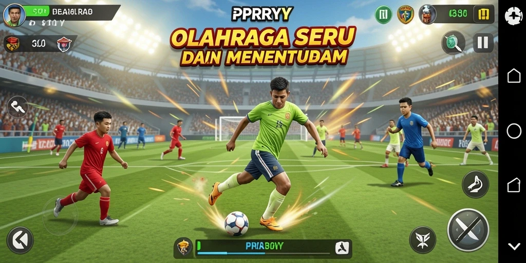 Tampilan gameplay PPRRYY yang penuh aksi olahraga.