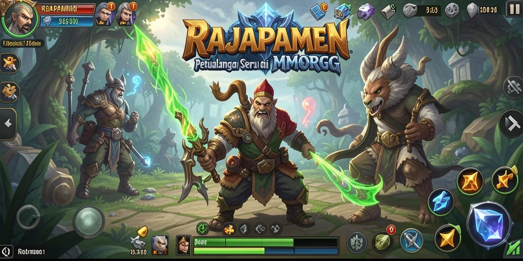 Tampilan gameplay mendebarkan dari RAJAPAMEN yang memperlihatkan pertarungan epik.