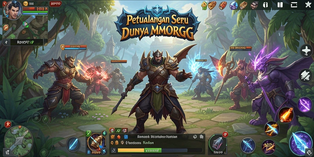 Tangkapan layar RPRPRP menampilkan aksi seru dalam pertarungan MMORPG.