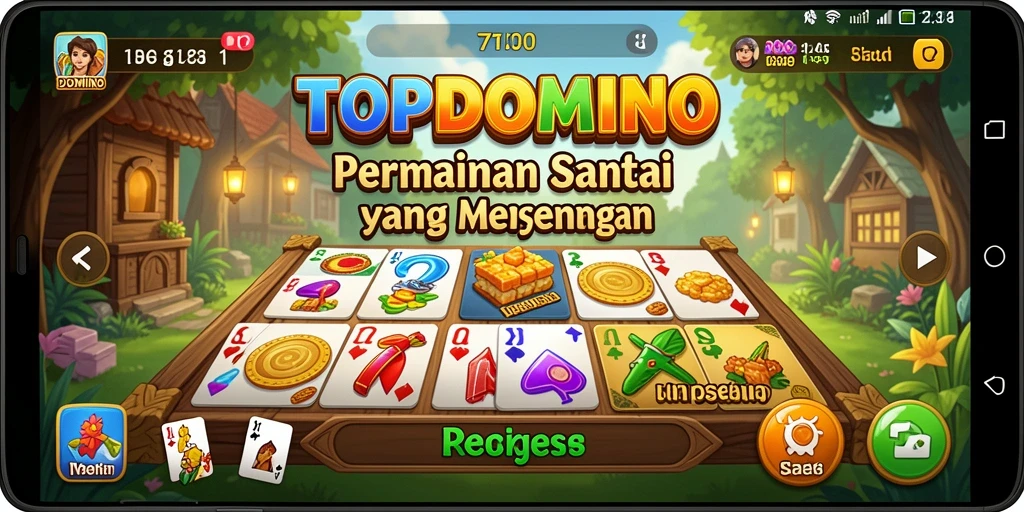 Screenshot gameplay TOPDOMINO yang menampilkan keseruan bermain domino.