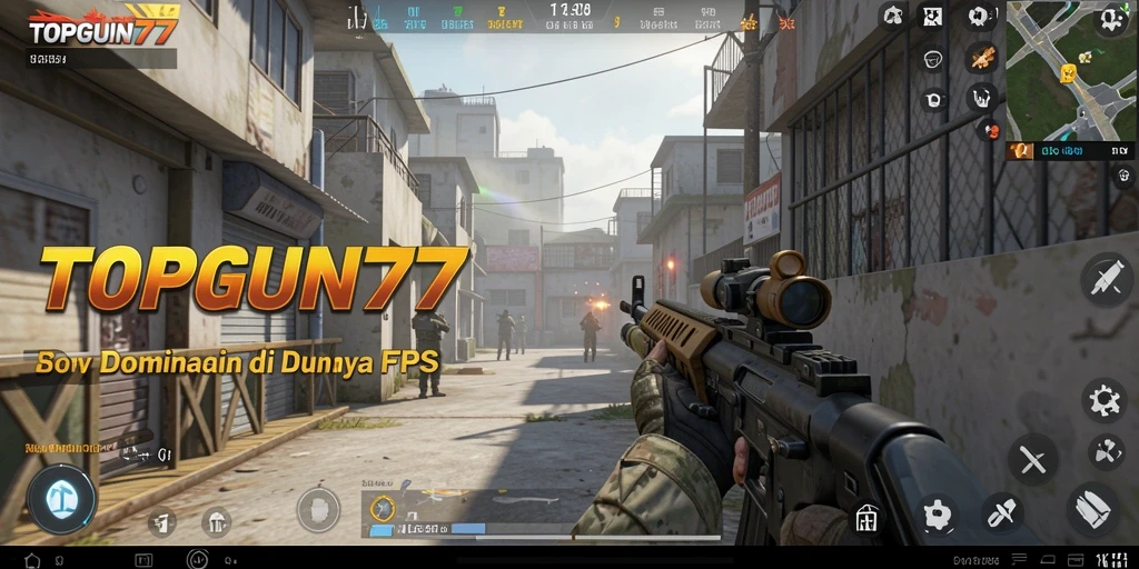 Tangkapan layar dari gameplay menegangkan di TOPGUN77.