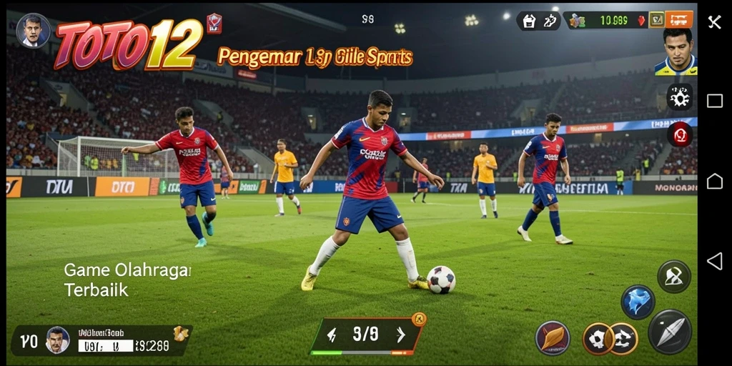 Screenshot utama TOTO12 menampilkan aksi mendebarkan dalam gameplay olahraga.