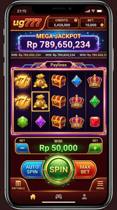 Screenshot antarmuka utama ug777 yang menunjukkan kemudahan navigasi.